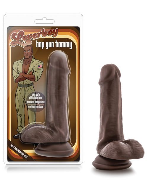 Blush Coverboy Top Gun Tommy 6" Realistic Cock; Chocolate