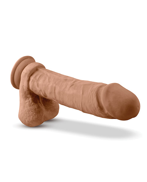 Blush Dr. Skin Silicone Dr. Julian 9" Dildo W/ Balls; Mocha