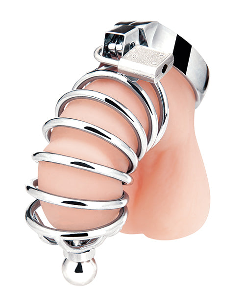 Blue Line Urethral Play Cage; Silver