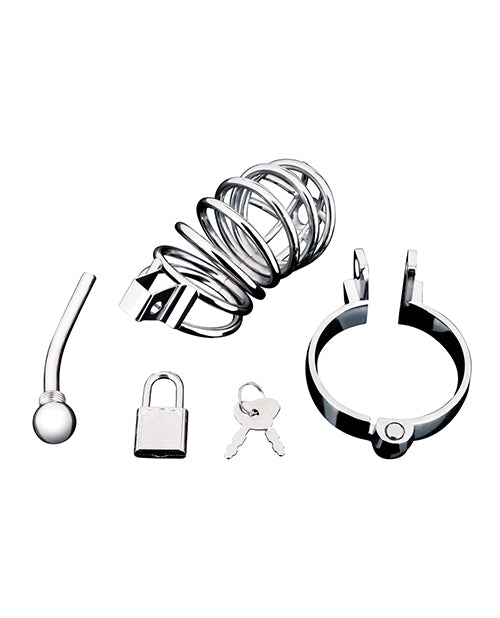 Blue Line Urethral Play Cage; Silver