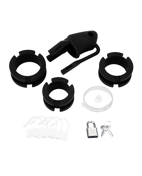 Blue Line 2-Inch Silicone Cock Cage w/Ball Divider; Small