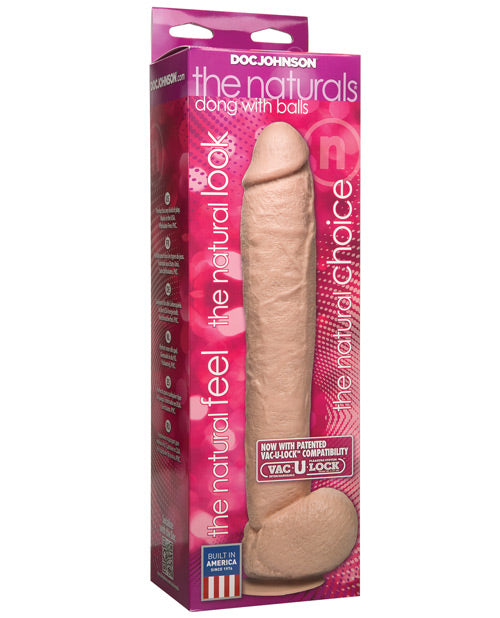 The Naturals 12" Cock W/ Balls; Flesh