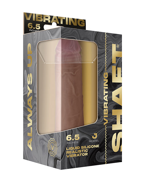 Shaft Flexskin Liquid Silicone 6.5" Vibrating Dong; Pine