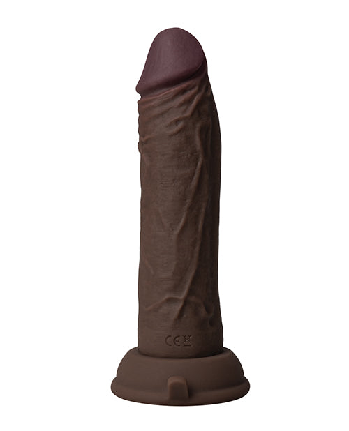 Shaft Flexskin Liquid Silicone 6.5" Vibrating Dong; Mahogany