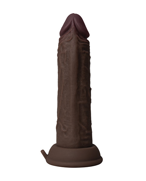 Shaft Flexskin Liquid Silicone 6.5" Vibrating Dong; Mahogany