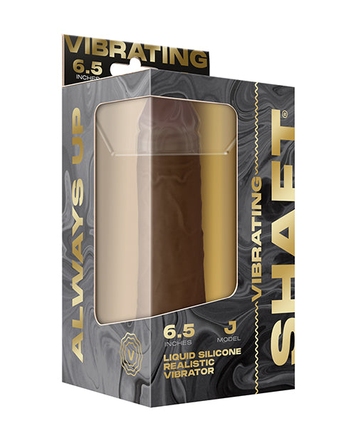 Shaft Flexskin Liquid Silicone 6.5" Vibrating Dong; Oak