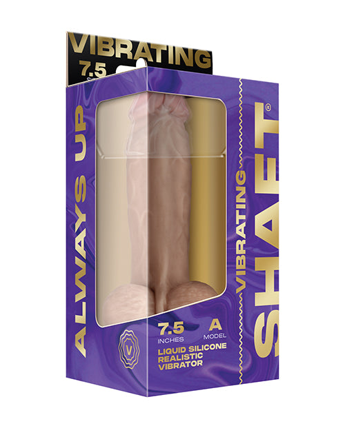 Shaft Flexskin Liquid Silicone 7.5" Vibrating Dong W/ Balls; Pine
