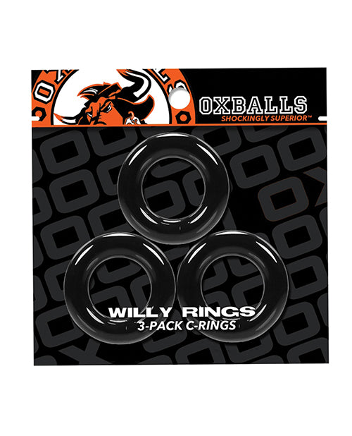 Oxballs Willy Rings - Black; Pack of 3