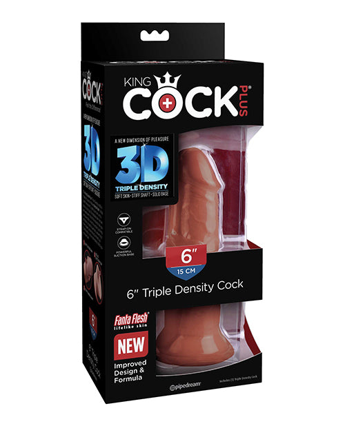 King Cock Plus 6" Triple Density Cock; Brown