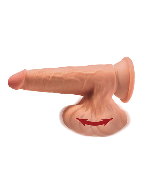 King Cock Plus 7" Triple Density Cock w/Swinging Balls; Tan