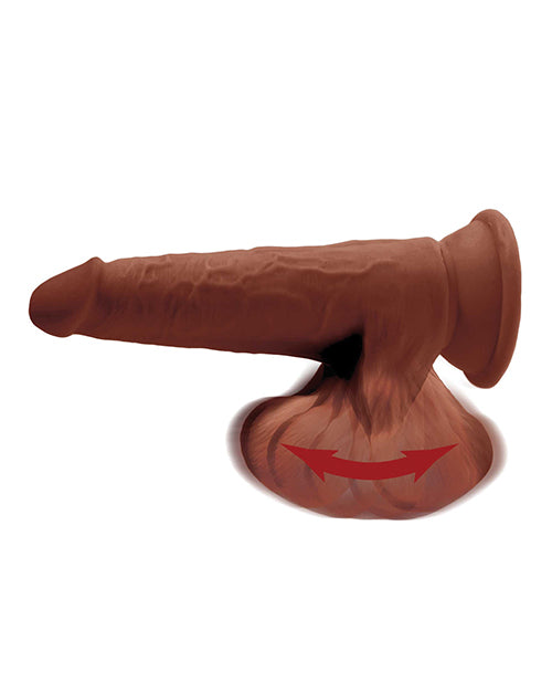 King Cock Plus 8" Triple Density Cock w/Swinging Balls; Brown