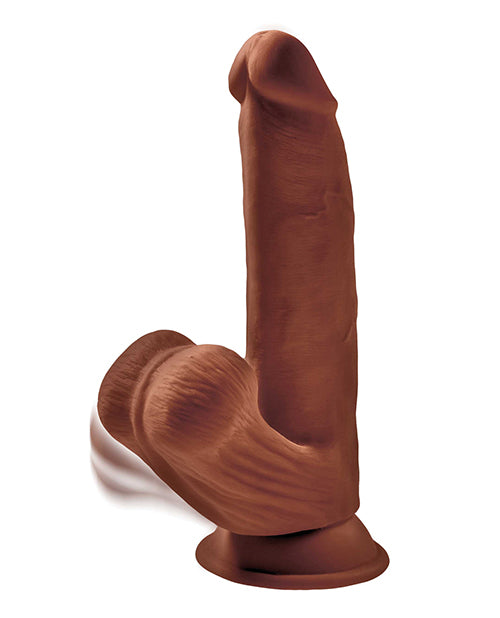 King Cock Plus 8" Triple Density Cock w/Swinging Balls; Brown