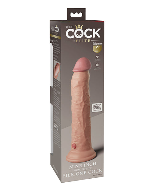 King Cock Elite 9" Dual Density Silicone Cock; Light