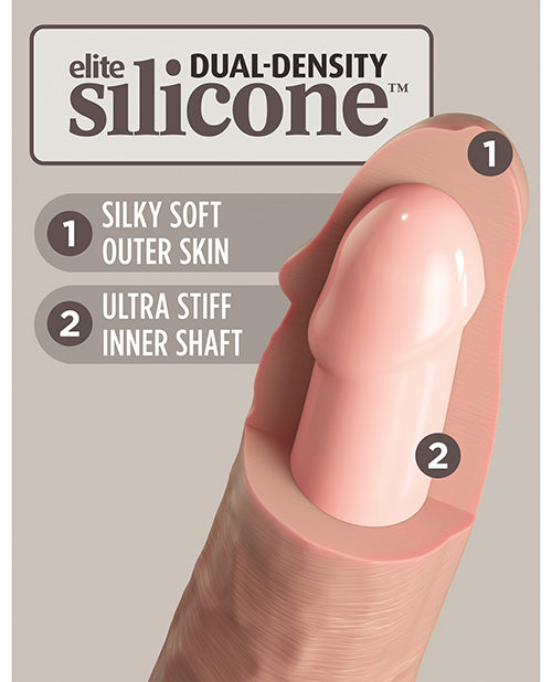 King Cock Elite 9" Dual Density Silicone Cock; Light