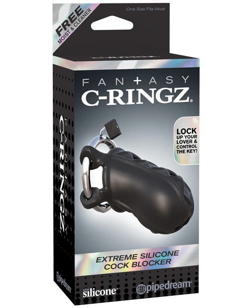 Fantasy C-Ringz Extreme Silicone Cock Blocker; Black