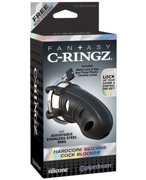 Fantasy C-Ringz Hardcore Silicone Cock Blocker; Black