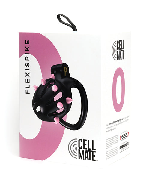Sport Fucker Cellmate FlexiSpike Chastity Cage; Black/Pink