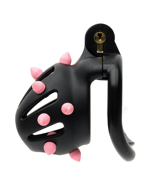 Sport Fucker Cellmate FlexiSpike Chastity Cage; Black/Pink