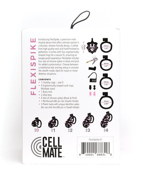 Sport Fucker Cellmate FlexiSpike Chastity Cage; Black/Pink