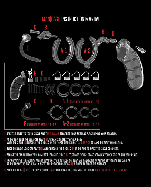 Shots Man Cage Chastity 3.5-Inch Cock Cage w/ Plug Model 10; Clear