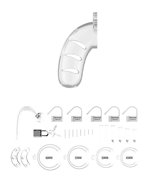 Shots Man Cage 4.5-Inch Cock Cage w/ Plug 11; Clear