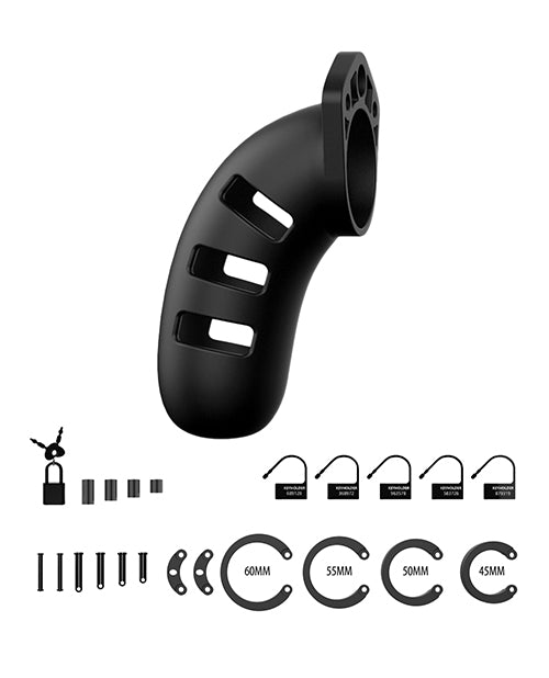 Shots Man Cage Chastity 4.5-Inch Cock Cage Model 21; Black