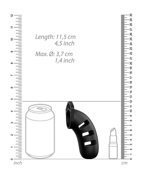 Shots Man Cage Chastity 4.5-Inch Cock Cage Model 21; Black