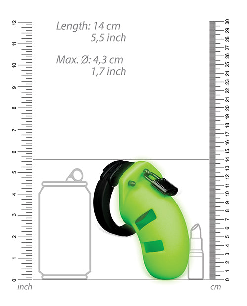 Shots Ouch 3.5-Inch Model 20 Cock Cage; Glow-in-the-Dark