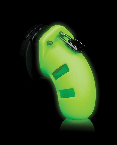 Shots Ouch 3.5-Inch Model 20 Cock Cage; Glow-in-the-Dark