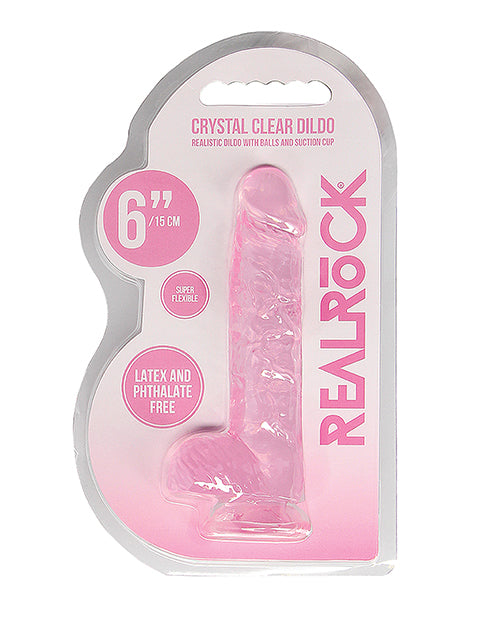 Shots Realrock Realistic Crystal Clear Dildo W/ Balls