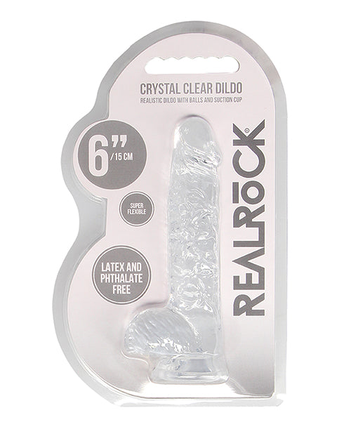 Shots Realrock Realistic Crystal Clear Dildo W/ Balls