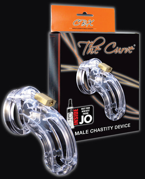 The Curve 3 3/4-Inch Curved Cock Cage & Lock Set; Clear
