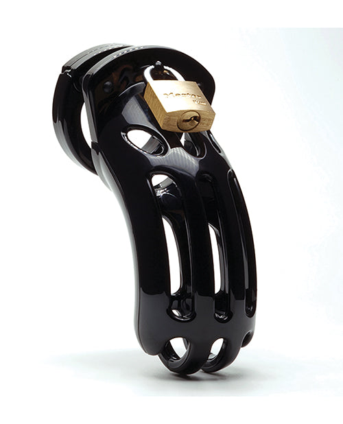 The Curve 3 3/4-Inch Curved Cock Cage & Lock Set; Black