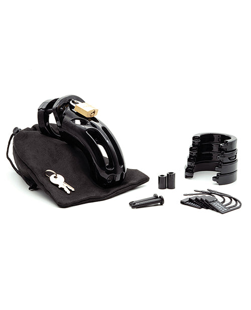 The Curve 3 3/4-Inch Curved Cock Cage & Lock Set; Black