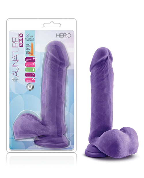 Blush Au Naturel Bold Hero 8" Dildo; Purple