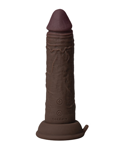 Shaft Flexskin Liquid Silicone 6.5" Vibrating Dong; Mahogany