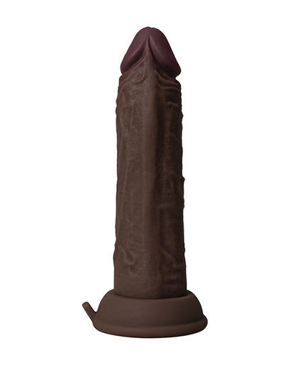 Shaft Flexskin Liquid Silicone 6.5" Vibrating Dong; Mahogany