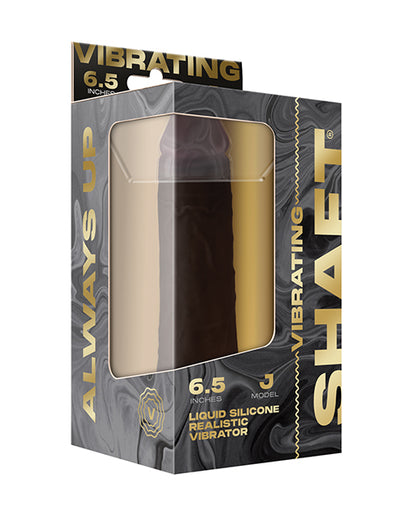 Shaft Flexskin Liquid Silicone 6.5" Vibrating Dong; Mahogany