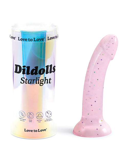Love to Love Curved Suction Cup Dildolls Starlight; Pink