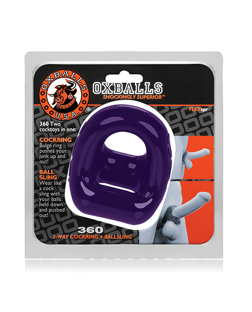 Oxballs 360 Cock Ring & Ball Sling - Eggplant