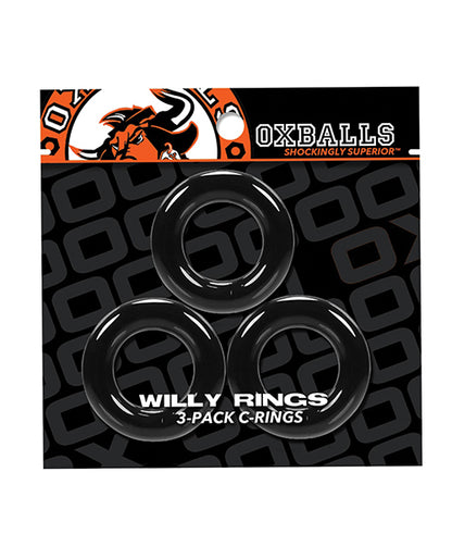 Oxballs Willy Rings - Black; Pack of 3