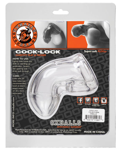 Oxballs Cock Lock Cock Cage; Clear