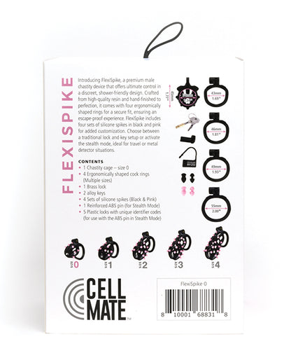 Sport Fucker Cellmate FlexiSpike Chastity Cage; Black/Pink